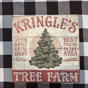 Tree Farm Holiday Sign - Red and Green